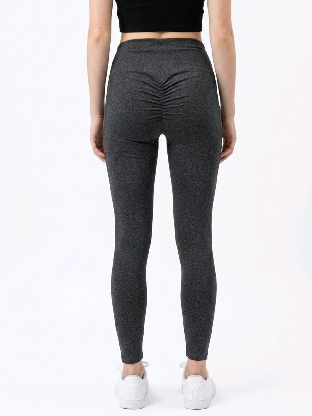 Charcoal Scrunch-Back High-Waist Leggings